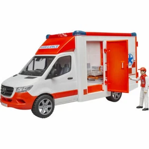 Bruder Mercedes Benz Sprinter Ambulance Driver Light and Sound Vehicle Toy - Picture 1 of 1