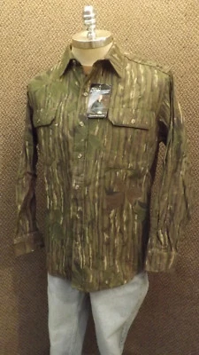 Vtg NEW Walls Realtree Camo Hunting Shirt  Cotton Chamois Sz L Tall USA Made BR - Image 1 of 4