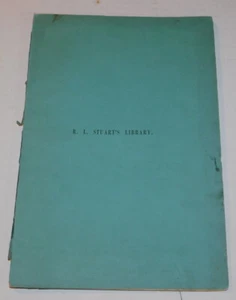 1860 Separate Large Paper Copy of R.L.STUART'S LIBRARY inscribed to ELI FRENCH - Picture 1 of 3