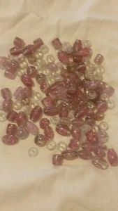 Beads for stringing, crafting 125 clear with pink coloring - Picture 1 of 1
