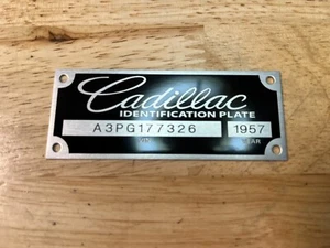 Custom ENGRAVED Cadillac Caddy Data Plate Tag - Picture 1 of 3