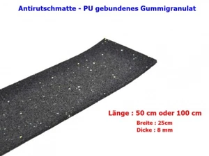 Antirutschmatte  8 mm  x 25 mm - PU Gummigranulat schwarz - Bild 1 von 2