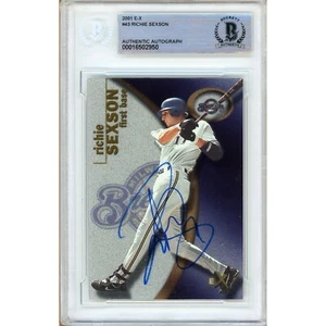 2001 Fleer EX #43 Richie Sexson Signed Card AUTO BAS Beckett Slabbed Brewers - Picture 1 of 6