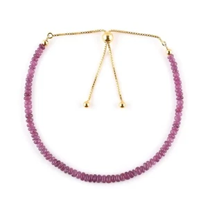 AA+ Premium Mozambique Ruby Beads Adjustable Slider Bolo Bracelet In 925 SilverD - Picture 1 of 5