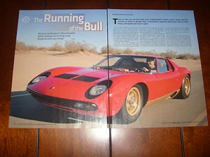 1971 LAMBORGHINI MIURA P400SV - ORIGINAL 2008 ARTICLE - Imagen 1 de 3