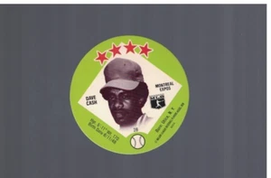 Dave Cash Montreal Expos 1978 Big T Tastee Freez 3 1/4 Disk Card - Picture 1 of 2