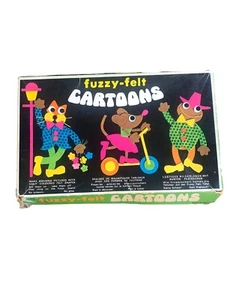 Vintage 1970's Fuzzy Felt Cartoons Mouse Bright Original Toys Kids - Picture 1 of 8