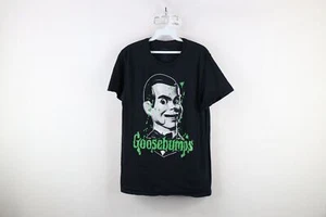 Vintage Y2K pelle d'oca uomo media sbiadita ortografia bambola manichino maglietta nera - Foto 1 di 12