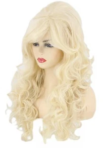 Women's Wig Blonde Long Curly Beehive Wig Big Hair Wigs Halloween Costume Acc... - Picture 1 of 5