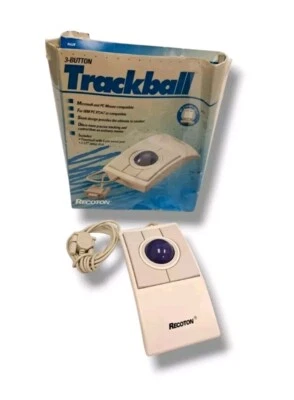 Vintage Reconton PC 3 Button TrackBall Mouse Microsoft & PC  - Image 1 of 4