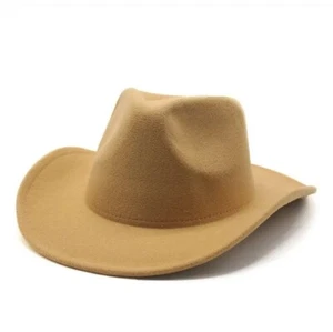 Beige Western Cowboy, Cowgirl Hat, Adjustable Cotton & Polyester, Men Women - Picture 1 of 3