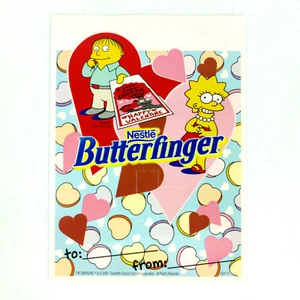 Vtg 1999 Simpsons (Ralph & Lisa) Butterfinger Valentine's Day Card - Picture 1 of 1