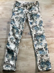 Miss Me Floral Print Blue Peony Skinny Ankle Jeans Size 27 - Picture 1 of 7