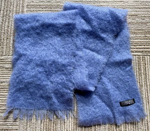 Foxford Mohair Wool Scarf Blue 58" x 8.5" Made in Ireland - Picture 1 of 5