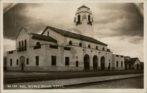 RPPC Boise,ID OSL Depot c1920s Train Railroad RR Real Photo Postcard Idaho - Picture 1 of 5
