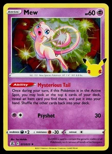 Mew 011/025 Celebrations Holo Rare #13 - Picture 1 of 2