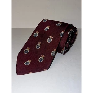 Polo by Ralph Lauren Krawatte Burgunderrot Wappen Logo 100 % Seide - Bild 1 von 8