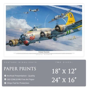 B-17 Flying Fortress - Stormy Weather - Paper Print by Craig Tinder - Picture 1 of 2