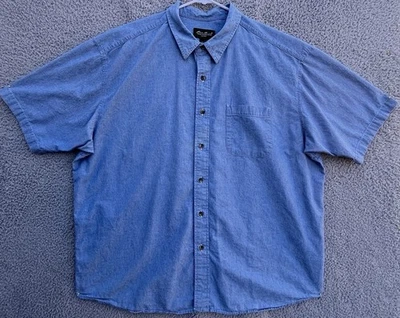 Denim manga corta con botones 100 % algodón talla XXL vintage Eddie Bauer para hombre Foto 1 de 4