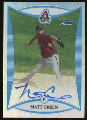 2008 Bowman Chrome #BCP266 Matt Green /500 Auto Refractor Prospect Arizona - Image 1 of 2