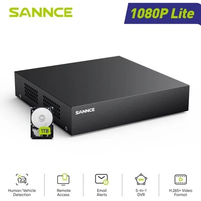SANNCE 5in1 8CH 1080P Lite TVI DVR Video Recorder for CCTV Security System 1TB - Image 1 of 4