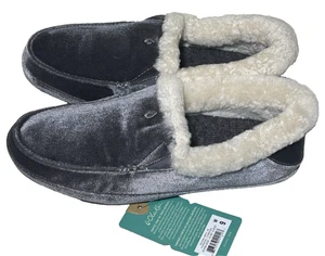 Zapatilla OLUKAI Ku'una Lanui para mujer talla 9 terciopelo suave forrada en piel de oveja carbón - Imagen 1 de 12