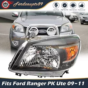 Left LHS Head Light Front Lamp Black For Ford Ranger PK Ute 2009~2011 - Picture 1 of 4
