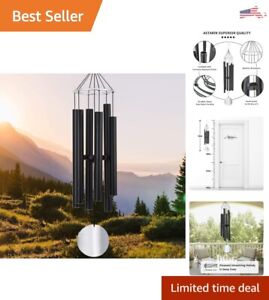 Extra Large Melodic Wind Chimes - Outdoor - Black Aluminum - Deep Tone