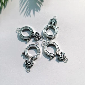30*14.7mm S925 Sterling Silver Horseshoe Spring Retractable Buckle Accessories - Picture 1 of 6