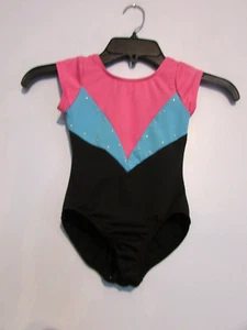 Danskin Freestyle kleines Mädchen mehrfarbiges Trikot Größe 4-5 mit Strasssteinen EUC! - Bild 1 von 2
