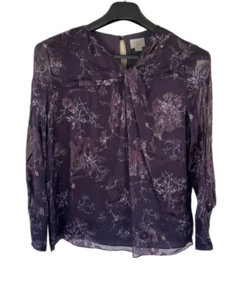 Женская блуза Jason Wu фиолетовая слива шелковая смесь с длинным рукавом 8 средняя - Изображение 1 из 4