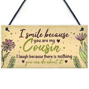 Birthday Gifts For Cousins Hanging Family Plaque Funny Thank You Gift Keepsake - Picture 1 of 9