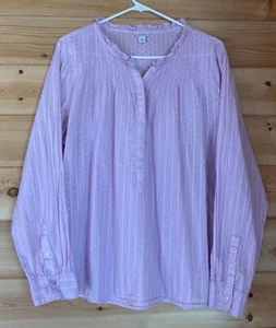 J.CREW Point Sur klassisches Popover-Top mit Rüschen und Clip-Punkten Damengröße 14 pink - Bild 1 von 15