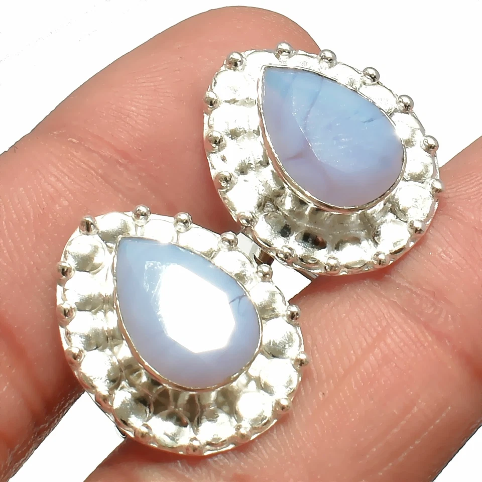 Milky 黄玉宝石手工 925 纯银珠宝袖扣 — 第 1/1 张图片