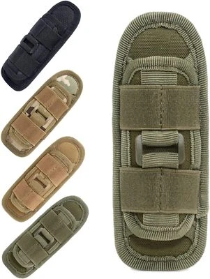 Tactical Flashlight Holster Pouch Stretchable Rotatable Clip 360 Degree Holder