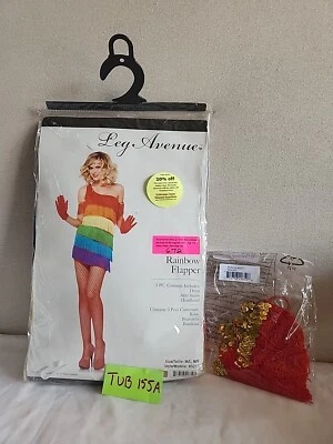Rainbow Flapper Dress Sexy Woman Costume Leg Avenue Size S/M - Image 1 of 4