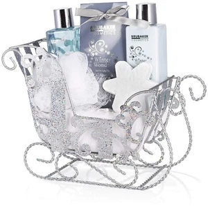 BRUBAKER Bade & Dusch Pflege Winter Wonder Silber 6-tlg Geschenkset im Schlitten - Bild 1 von 7