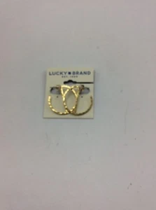 Lucky Brand Gold Tone Metal Circle Hoop Earrings #20 - Picture 1 of 6