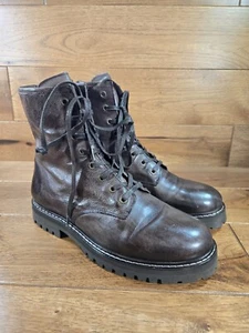 JUEVES Todas las Mujeres Botas de Combate con Cordones Java Botas de Cuero Marrón TALLA 9 - Imagen 1 de 12