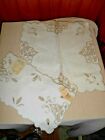 Vintage Linen Dresser Side Scarf & Square Scarf-Hand Embroidery Cut-outs Italy