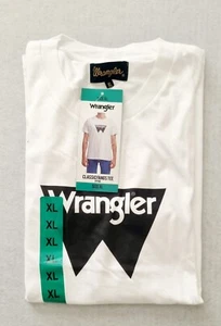 Wrangler Classic White Fangs Out TEE Fitted T-Shirt New With Tags Size XL - Picture 1 of 6