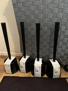 4x Ikea BOLMEN Toilet Cleaner Brush & Holder Set, Black, - Picture 1 of 2