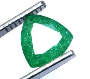 Certified Natural Green Emerald 46 Ct Trillion Cut Colombian Loose Gemstone - Picture 1 of 6