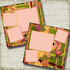 TROPICAL - 2 Premade Scrapbook Pages - EZ Layout 3200 - Picture 1 of 4