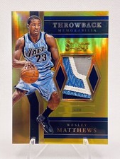 Wesley Matthews 2017-18 Select JAZZ JUMBO PATCH 05/10 Throwback Game Worn
