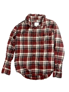 American Eagle shirt mens XS red gray plaid flannel super soft - Picture 1 of 7