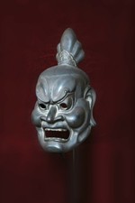 Original vintage Japanese mask, demon Noh theater- Maschera giapponese teatro 