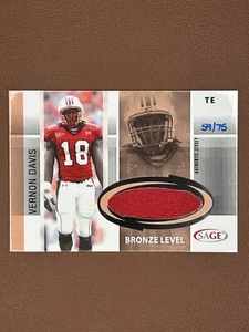 2006 Sage - #J7 Vernon Davis /75 - Authentic Jersey Patch Bronze (MEM, RC) - Picture 1 of 2