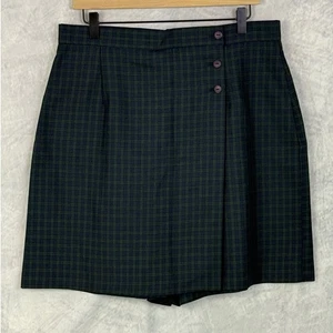 Vintage 80er NYCC karierter Wickelrock Skort Gr. 16 Academia adrette alte Geld Reitsport - Bild 1 von 9