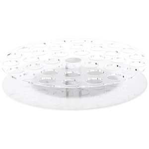 Plymor Clear/White Acrylic Revolving Display for 36 Lipstick Tubes, 2" H x 9" W - Picture 1 of 2